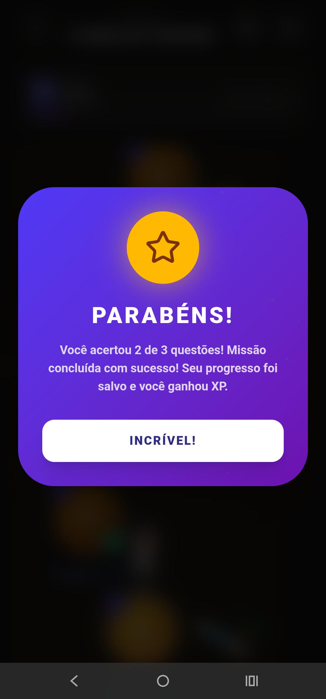 Tela de Sucesso